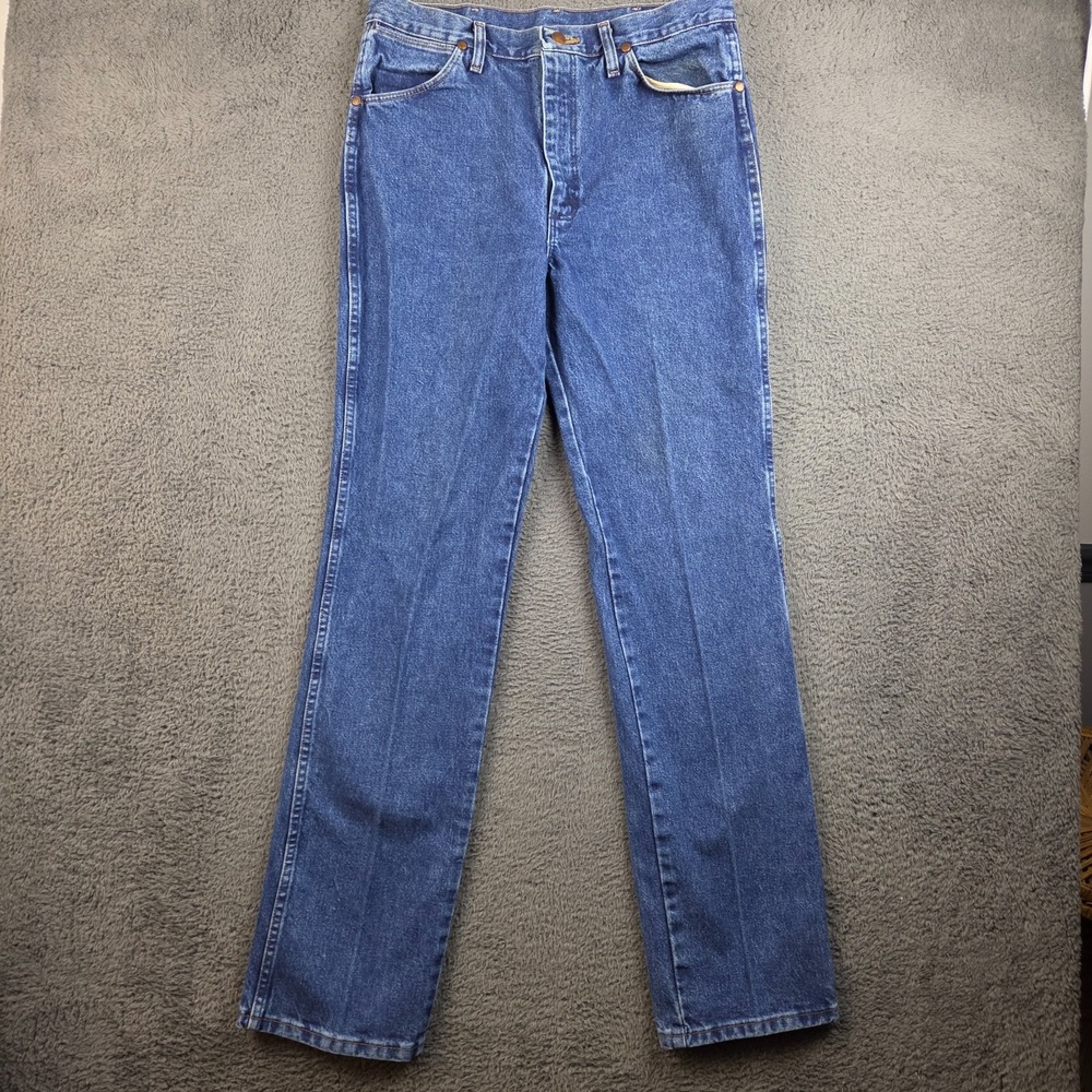 Vintage Wrangler Jeans Men's 33x34 Blue Denim Pants Cowboy Cut Slim Fit 936GBK